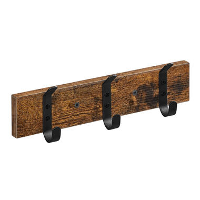 ACAZA Wandkapstok met 3 Haken, compacte houten Muurkapstok, Industrieel