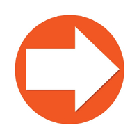 Accent pijl sticker   10x stuks   Rond Dia 15 cm   oranje met witte pijl   Richting/route aanwijzen