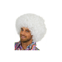 Afropruik   wit   krullenpruik   heren   verkleed pruik   Carnaval