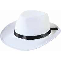 Al Capone gangster maffia verkleed hoed   wit met zwart   Carnaval hoeden   volwassenen