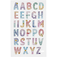 Alfabet stickervel   30x plakletters   diamant gekleurd   stukkervellen / Hobby knutsel stickers
