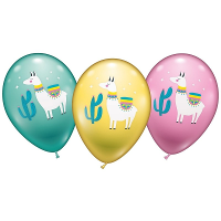 Alpaca Ballonnen   6x stuks   Lama versiering   dieren feestartikelen