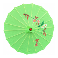 Aziatische Chinese decoratie paraplu   groen   Lengte 41 cm   Dia 56 cm   sfeer thema   nylon