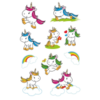 Baby eenhoorn dieren stickers   met glitters   20x stuks   kinderen   hobby   agenda   knutselen