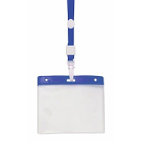 Badgehouders   10x   blauw   11 x 58 cm   kunststof/plastic   keycord   naamkaarthouders