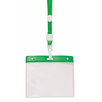 Badgehouders   10x   groen   11 x 58 cm   kunststof/plastic   keycord   naamkaarthouders