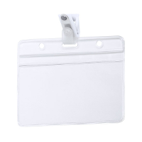 Badgehouders   10x stuks   naamkaarthouders met clipje   11,5 x 9,2 cm   met klem