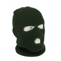 Balaclava   groen   driegaats   one size   warme skimuts   wintersport bivakmuts