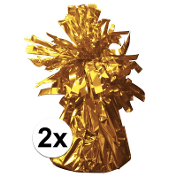 Ballon gewichtje   2x   goud   170 gram   helium ballontrosje