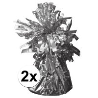 Ballon gewichtjes   2x   zilver   170 gram   gewichtjes voor helium ballontrosjes