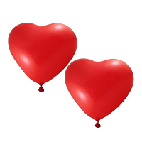Ballonnen in rode hartjes vorm   6x stuks   Valentijn en Liefde decoraties   latex   versieringen