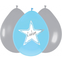Ballonnen ster geboorte jongen 6x stuks