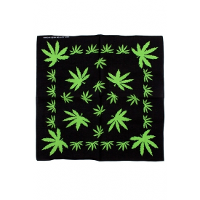 Bandana zakdoek met wietblaadjes print   polyester   55 x 55 cm