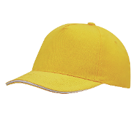 Baseballcap Walkers voor volwassenen   geel   klitteband sluiting   katoen