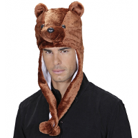 Beer muts   bruin   polyester fleece   59 cm   volwassenen   berenmuts   verkleedaccessoires
