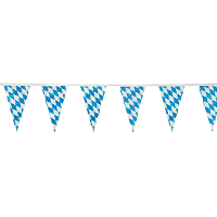 Beieren Oktoberfest vlaggenlijn   blauw/wit   10 meter   kunststof   vlaggetjes versieringen