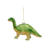 Bellatio decorations Kersthanger   1x   dinosaurus   glas   16 cm