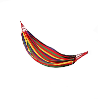 Benson Gestreepte hangmat   rood/geel   200 x 100 cm   Met opbergtas