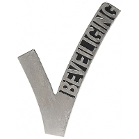 Beveiligings embleem V   metaal   6,5 cm   Security broche   zilver   beveiligers
