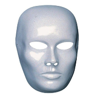 Blanco gezicht masker vrouw   wit   plastic   beschilderbaar   Carnaval