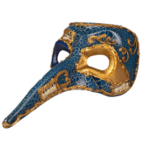 Blauw Venetiaans snavel verkleedmasker voor volwassenen   Oogmasker   Gezichtmasker   Carnaval