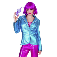 Merkloos Blauwe disco seventies verkleed colbert/jasje voor dames