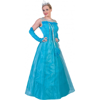 Blauwe prinsessenjurk voor dames   carnaval verkleed kleding   compleet