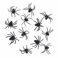 Boland Horror decoratie spinnen   12x stuks   8 cm   Halloween dieren   kunststof   zwart