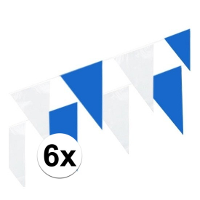 Boland Vlaggenlijn   6x   blauw/wit   10 meter   kunststof   verjaardag