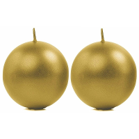 Bolkaarsen   2x   goud   kaarsen   D8 cm   20 branduren   sfeerkaarsen