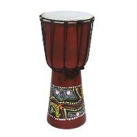 Bongo drums/trommel handgemaakt   hoogte 40 cm   met Afrikaanse print