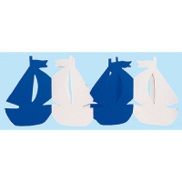 Bootjes thema feest slinger   300 cm   papier   Maritieme feestartikelen en versiering