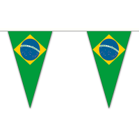 Brazilie landen punt vlaggetjes   20 meter   slinger / vlaggenlijn   polyester   buiten