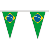 Brazilie landen punt vlaggetjes   5 meter   polyester   landen   versiering   feestartikelen