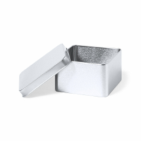 Cadeaudoosje/blikje Metal   Bruiloft bedankjes   1x stuks   afsluitbare deksel   zilver   9 x 5 cm