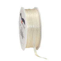 Cadeaulint Satijn   0.6 Cm x 50 meter   Cr?Me wit   cadeaus inpakken   sierlint