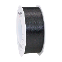 Cadeaulint Satijn   4 cm x 25 meter   zwart   cadeaus inpakken   sierlint