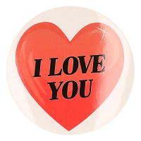 Cadeausticker   1x   rond   I Love You hart   9 cm   transparant   sticker