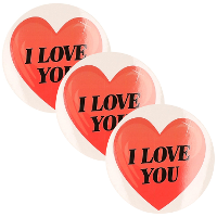 Cadeausticker   8x   rond   I Love You hart   9 cm   transparant   sticker