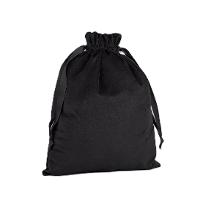 Cadeauzakje/opbergzakje met trekkoord   velvet   zwart   24 x 17 cm   luxe