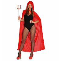 Cape met capuchon   135 cm   rood   polyester   carnaval   verkleedfeesten   voor volwassenen