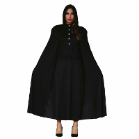 Cape met capuchon   135 cm   zwart   polyester   carnaval   verkleedfeesten   voor volwassenen