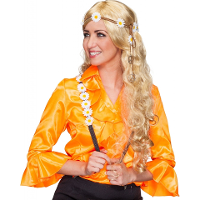 Carnaval/festival hippie flower power hoofdband   met madeliefjes