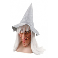 Carnaval/Halloween Heksen verkleed masker met hoed   dames   enge maskers