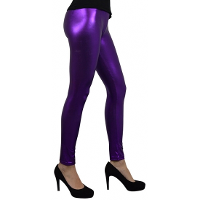 Carnaval legging   Metallic paars   aansluitend model