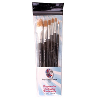 Carnaval platte schmink penselen   6x   synthetisch   diverse formaten   professioneel