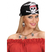 Carnaval verkleed bandana piraat   Carnaval spullen piraten   met doodskop print