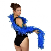 Carnaval verkleed boa met veren   blauw   180 cm   45 gram   Glitter and Glamour