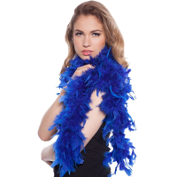 Carnaval verkleed boa met veren   blauw   200 cm   50 gram   Glitter and Glamour