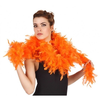 Carnaval verkleed boa met veren   oranje   180 cm   45 gram   Glitter and Glamour